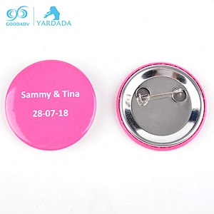 Wholesale metal round button badge,printed pattern tinplate badge