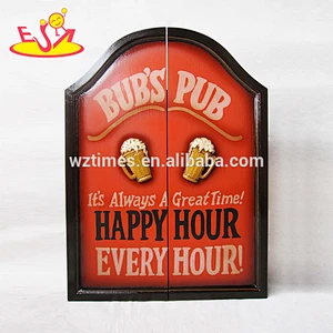 Wholesale funny newest red color wooden dart sets toy with dart needle and board W01A296