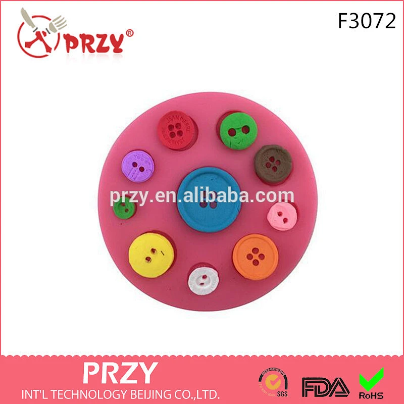 F3072 PRZY Button tools DIY chocolate fondant cake decoration epoxy resin light clay baking tools silicone mold