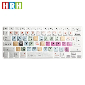 China Suppliers Waterproof Final cut pro X Shortcut Silicone Keyboard Protector custom keyboard cover for macbook pro 13 cover