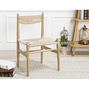 North European fashion woven rope chair with Solid ash Legs