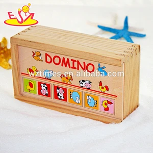 Wholesale cheap wooden educational kids domino puzzle toy W15A005