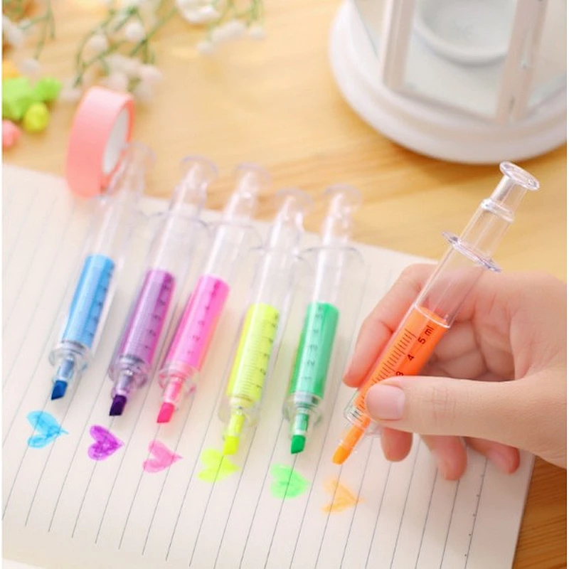 Simulation color needle tube syringe highlight pen