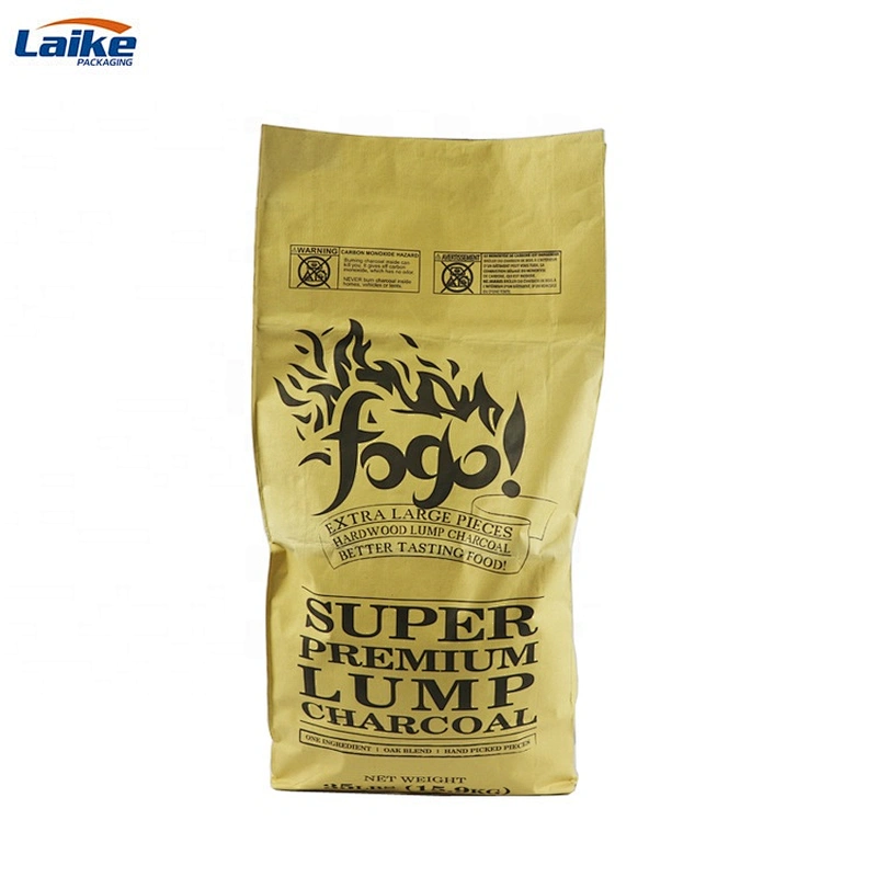 Heavy duty activated charcoal kraft paper bag  laminated with pp woven 15kg 16kg
