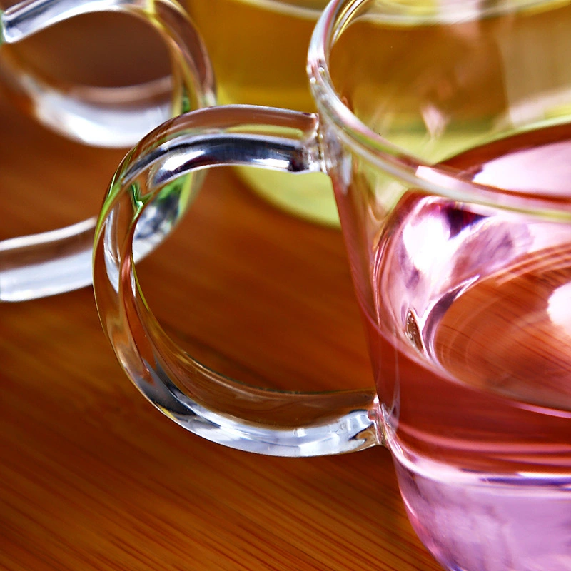 China Supplier single wall glass cup mugs thin drinking glass cup classic glass coffee cup with handle