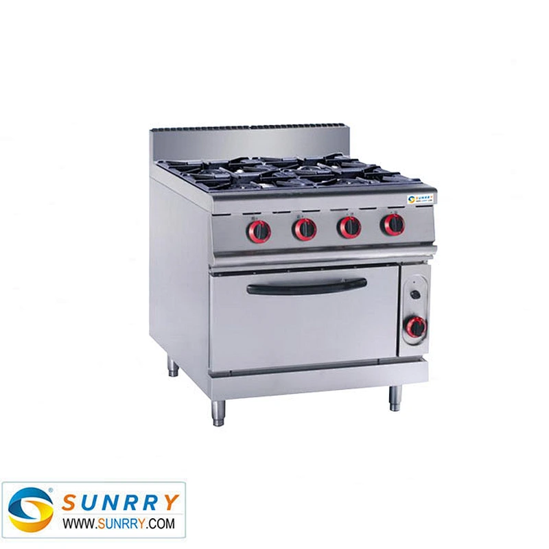 2018 Commercial 4 burner floor type gas stove and gas cooker range with electric oven