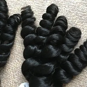 The highest quality natural black and natural brown color loose wave virgin hair Indian human hair weave