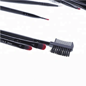 Wholesale Black Wood Handle 23pcs Makeup Brush Set Custom Logo With PU Makeup Bag