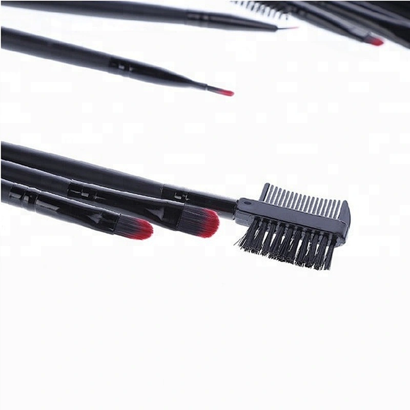 Wholesale Black Wood Handle 23pcs Makeup Brush Set Custom Logo With PU Makeup Bag