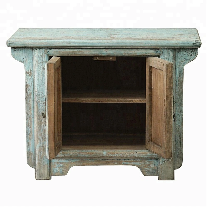 chinese antique distressed wooden beside cabinet furniture