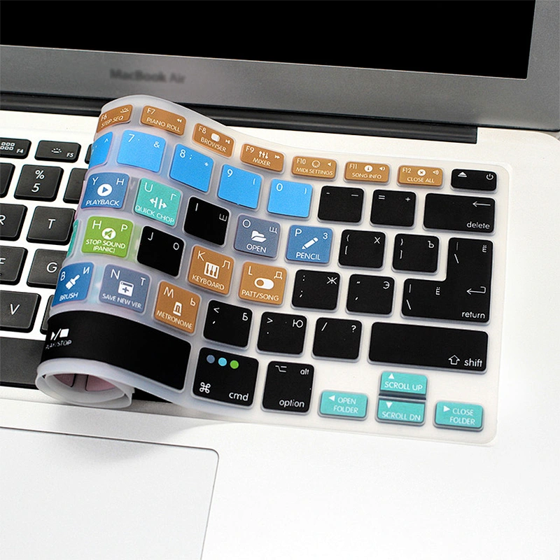Waterproof Ultra-thin FL Studio Fruity Loops Shortcuts customRussian Laptop Keyboard Skins For Mac book Pro 15 Retina for mac 13
