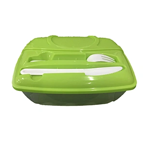 Reusable Lunch clear Bento Container Microwave And Freezer Safe Lunch Box With with knife and fork