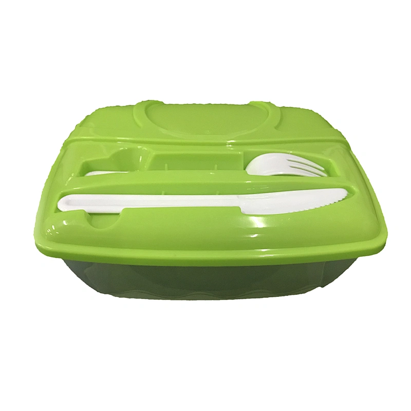 Reusable Lunch clear Bento Container Microwave And Freezer Safe Lunch Box With with knife and fork