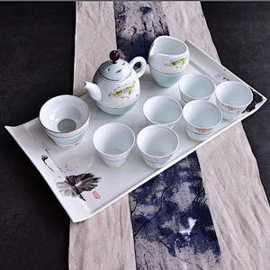 Porcelain Bone China Kung Fu Tea Set China Supplier Best Selling in-Stock Tea Set Handmade Ceramic Tea Pot Gift Set