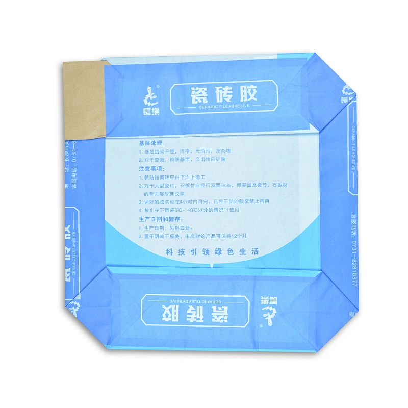 Customized wholesale kraft paper valve square bottom bag used for putty powder cement 20kg 25kg