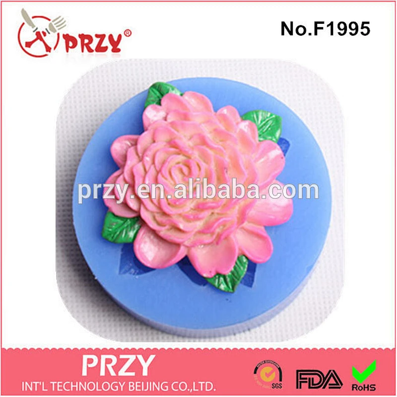 F1995 przy flower shape fondant silicone bead mold for cake decoration