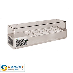 Counter Top Salad Table Table Top Salad Bar Salad Prep Table 4 Pans (SY-RST4GN SUNRRY)