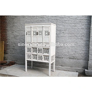 antique Chinese reproduction kitchen carving cabinet cupboard furniture