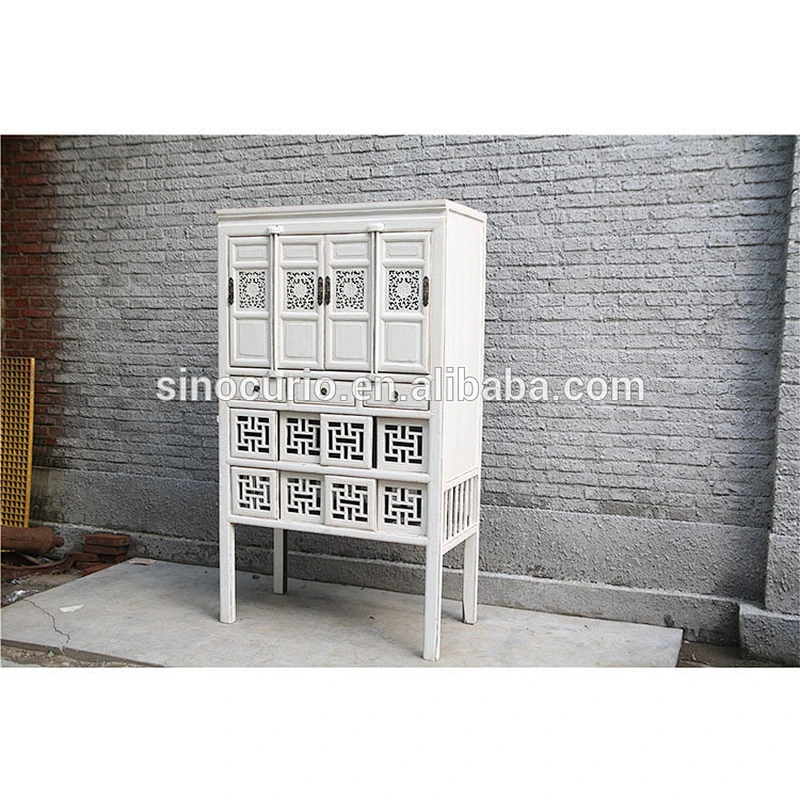 antique Chinese reproduction kitchen carving cabinet cupboard furniture