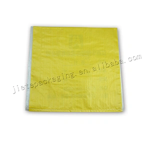 Yellow plastic pp woven iron nail packing bag for steel, iron pipe, hardware