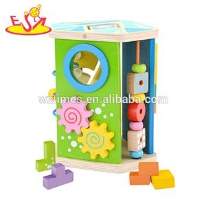 Buntes Puzzlespiel des Großhandels und hölzernes Multifunktionsspielzeug der Blöcke für Unterhaltung W12D092 des Babys