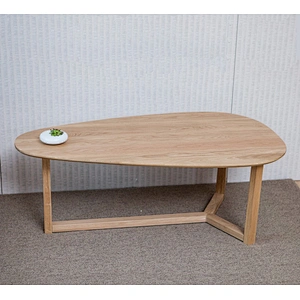 wood drip coffee table design with 3 oak leg