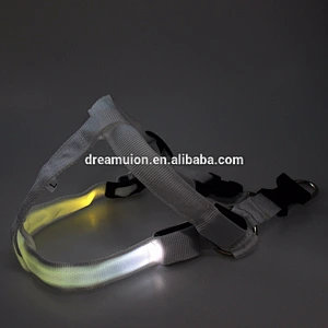 LED Flashing Light Dog Harness Safety Pet Dog Puppy Harness Collar & Lead Leash