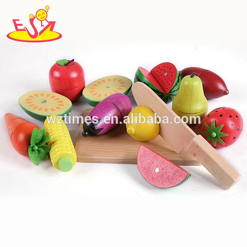 wholesale hot sale wooden fruit vegetable cutting toy for sale W10B142