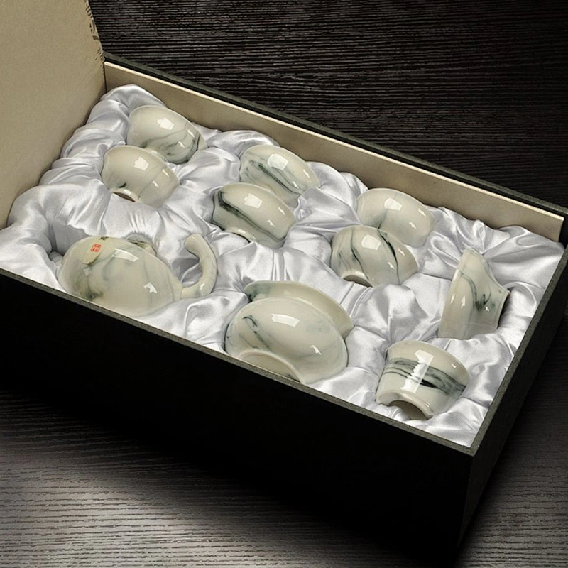 Crystal chinese paintings pattern porcelain cup sets for business box