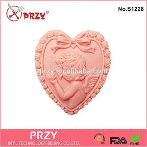 handmade heart shaped soap molds / handmade silicone angel soap molds