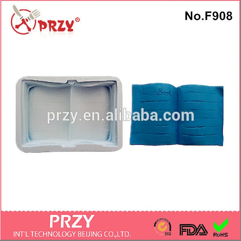 Model F908 Fondant silicone book cake decorating mold for sale