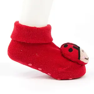 Oem Custom newborn cotton ankle socks non slip infant rubber sole toddler Socks baby cute kids