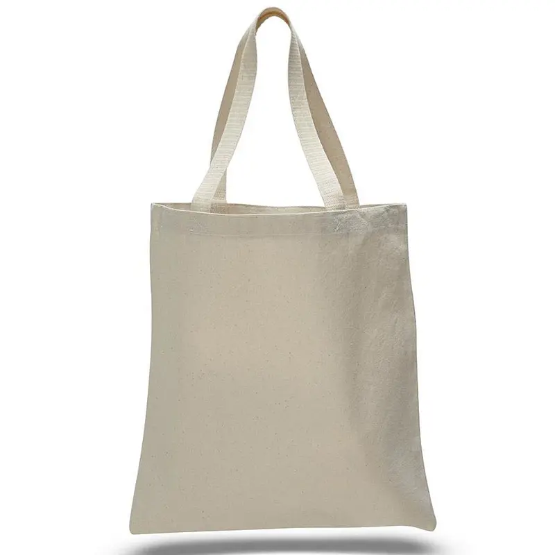 2019 Customise Personalized Natural Cotton Canvas Tote Bag With Outside Pockets