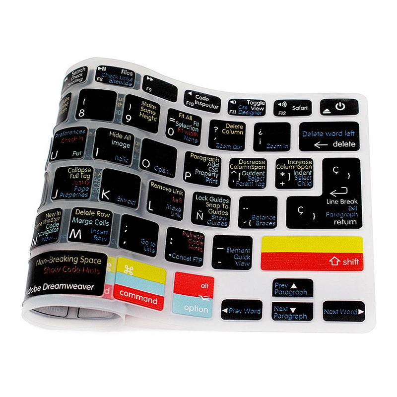 spanish Ado be Dreamweaver Silicone Keyboard Protector custom keyboard skin For macbook pro 15 cover