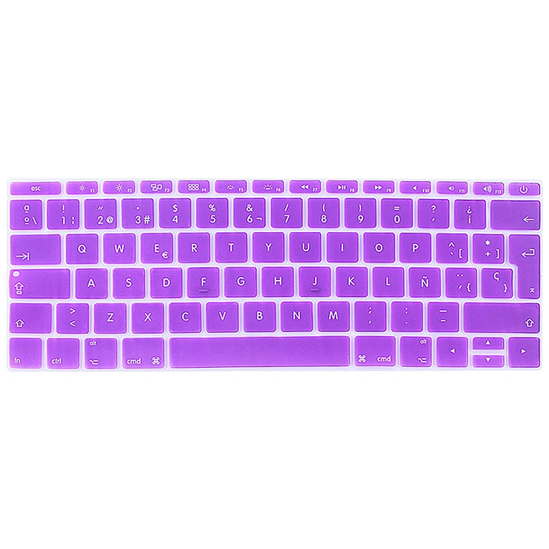 Spanish Silicone keyboard cover laptop keyboard cover for MACBOOK 12 inch keyboard cover new pro a1708