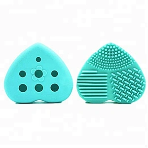 Heart shape silicone makeup brush cleaner holder