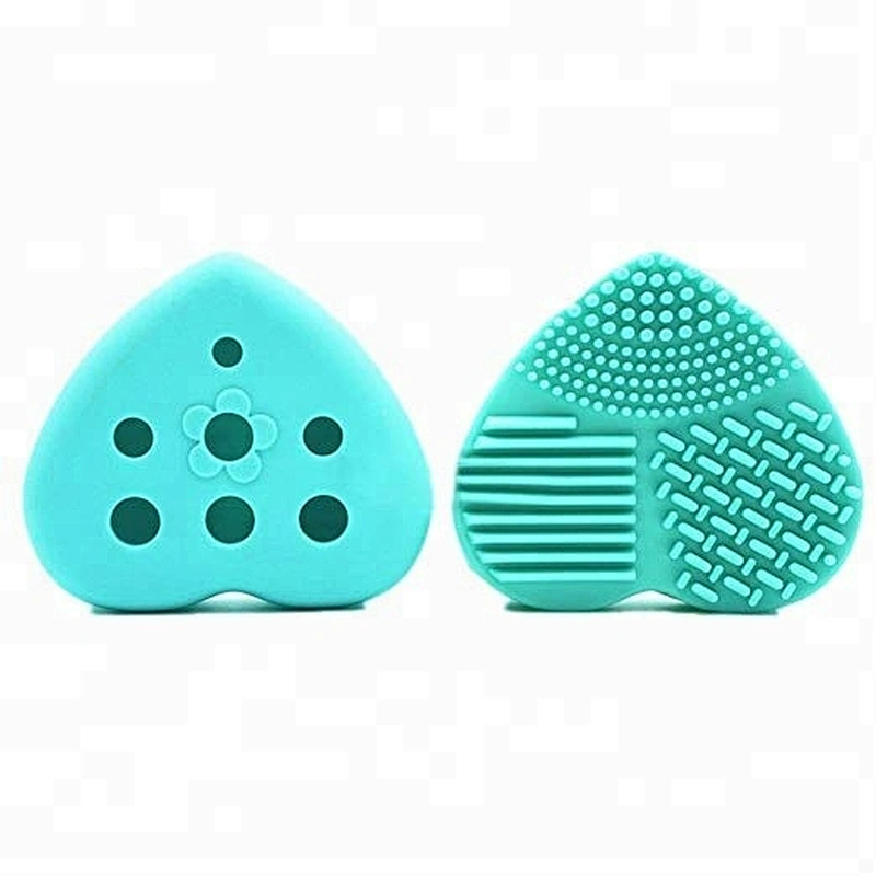 Heart shape silicone makeup brush cleaner holder