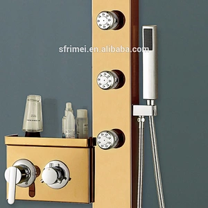 Hot selling bathroom wall shower panel golden color shower panel