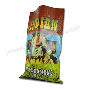 Attractive price 50kg design printing pp woven rice bag for grain,bean,feed,wheat