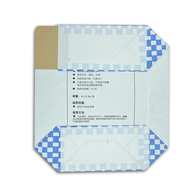 20kg 25kgkraft paper block bottom valve bag for packing putty, mortar, glue, cement packaging bag