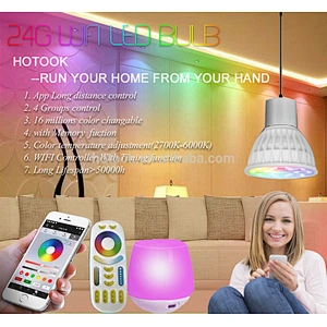 2.4G Milight 4W 5W 6W 9W GU10 MR16 E27 RGB+CCT Dimmable Spotlight Bulb Lamp