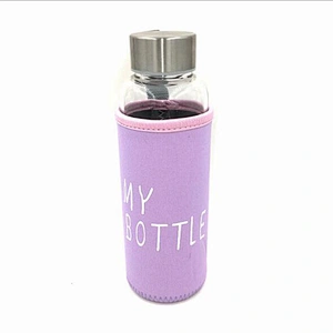 Wholesale Delicate Glass Flask 550ml High Borosilicate Fruit Juice Glass Bottle Quality Transparent Water Cup