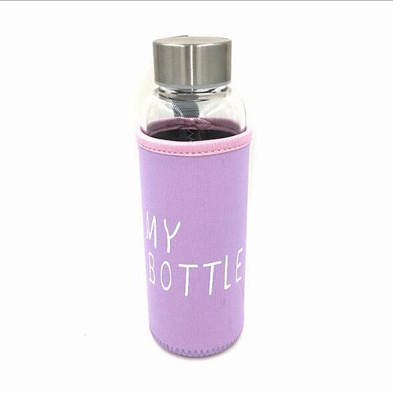 Wholesale Delicate Glass Flask 550ml High Borosilicate Fruit Juice Glass Bottle Quality Transparent Water Cup