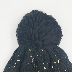 Unisex warm soft stretch cable knit beanie cap hat with blings