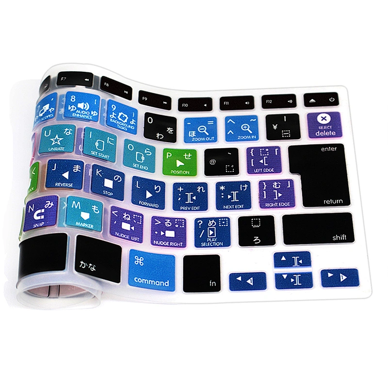 aliexpress drop shipping Final Cut Pro X Hotkeys Silicone Keyboard Cover For Macbook Pro 15 Inch japanese keyboard