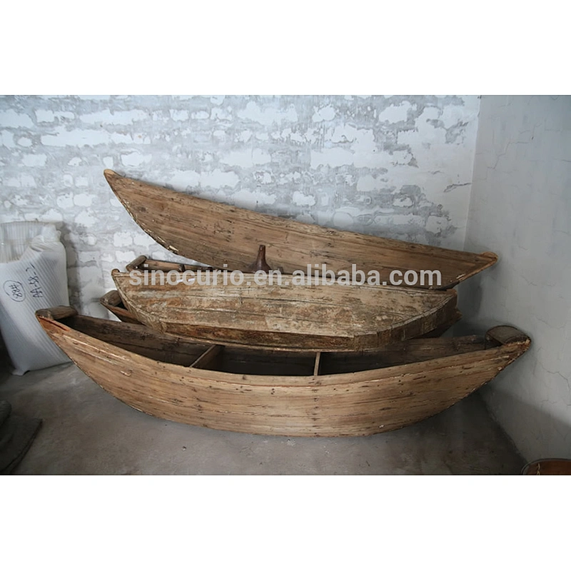Antique chinese home decoration craft vintage wooden boat