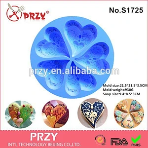 heart shape silicone molds handmade soap mold 6 hole silicone molds for wholesale