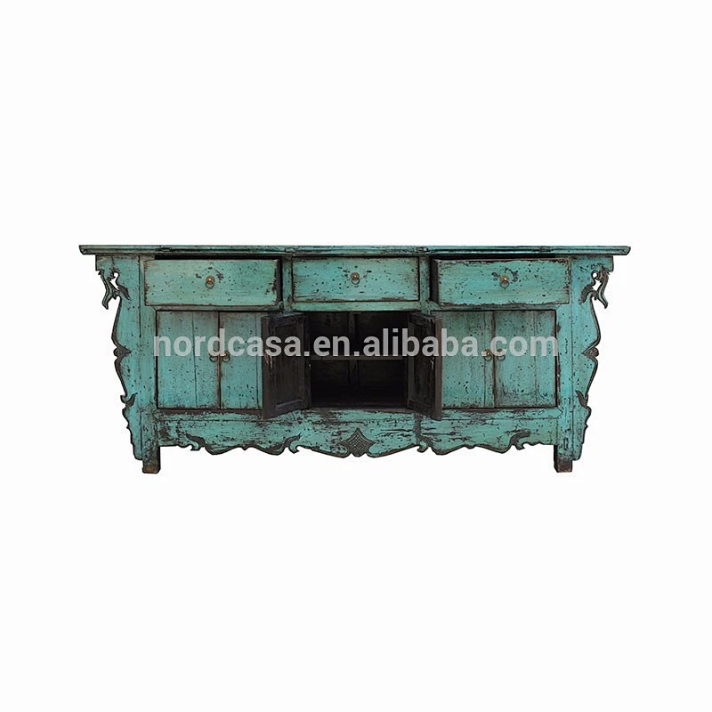 green high glossy antique wood furniture