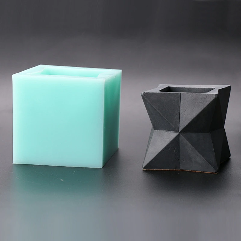 Mini Geometry flower pot silica gel Cement decorations home concrete vase pot silicone mold