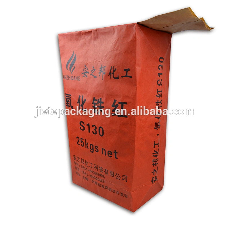 Printed brown kraft paper bag with custom design for packing chemical powder